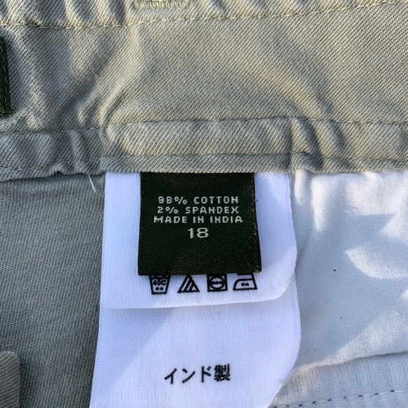 Eddie Bauer crop cotton capri pants Olive/Khaki - Picture 5 of 6